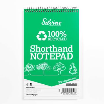 Silvine 100% Recycled Shorthand Notebooks Pack of 12