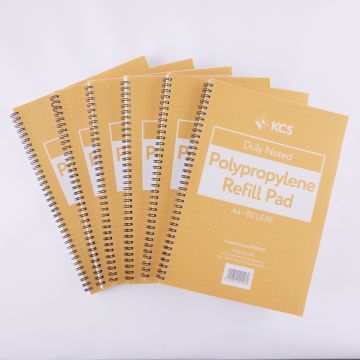 A4 KCS Wirebound Notebooks 8mm Ruled Margin Punched Pack of 6