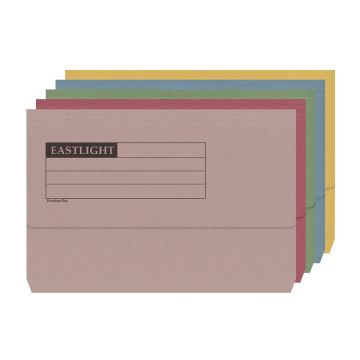Foolscap Document Wallets Assorted Colours Box of 50