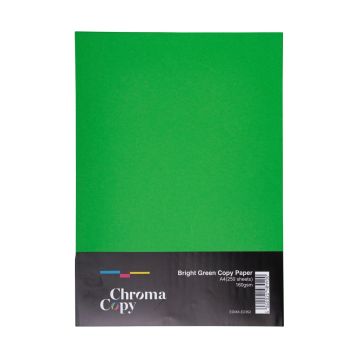 A4 Coloured Copier Card 160gsm Bright Green 250 Sheets