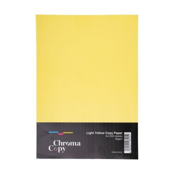 A4 Coloured Copier Paper 80gsm Light Yellow Box of 5 Reams