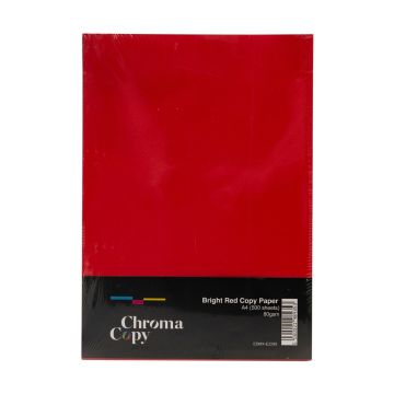 A4 Coloured Copier Paper 80gsm Bright Red Box 5 reams