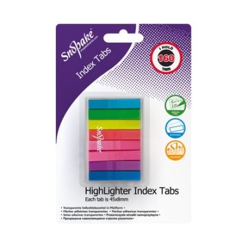 Snopake Re-positionable Index Tab Highlighters 45 x 8mm Pack of 160