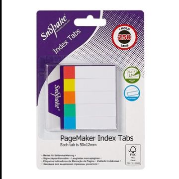 Snopake Re-positionable Index Tab Pagemarkers 50 x 12mm Pack 250