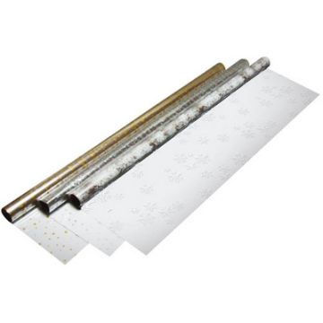 700mm x 2m Festive Transparent Film Assorted Pack of 3