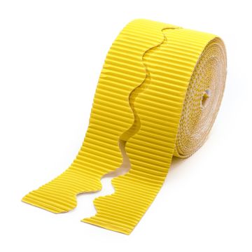 Corrugated Scalloped Border Roll Yellow