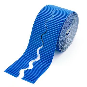 Corrugated Scalloped Border Roll Mid Blue