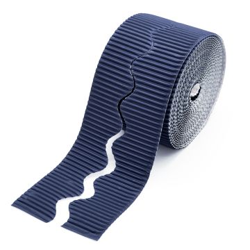 Corrugated Scalloped Border Roll Dark Blue
