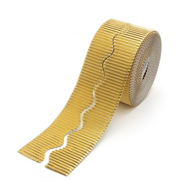 Corrugated Scalloped Border Roll Metallic Gold 57mm x 15m