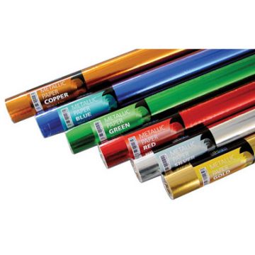 500mm x 4.5m Assorted Metallic Paper Rolls Pack of 6