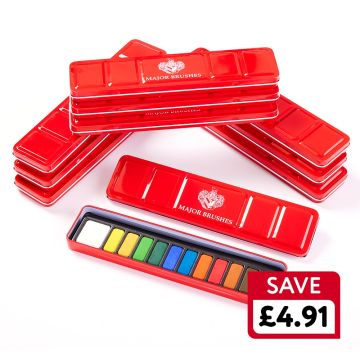 12 Colour Watercolour Tin Pack of 10