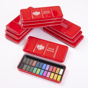 24 Colour Watercolour Tin Pack of 10