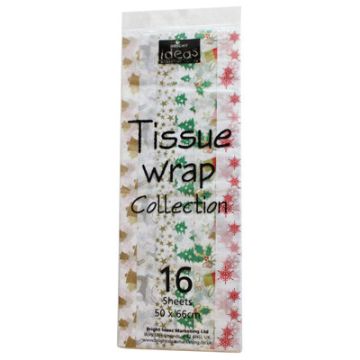 Festive Tissue Paper Assorted Pack of 16