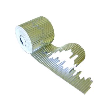 100mm x 7.5m Icicle Corrugated Border Roll Silver