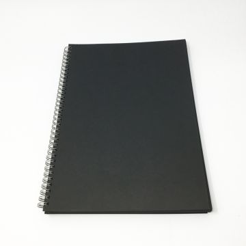 A4 Wire bound Sketchbook Black Pages