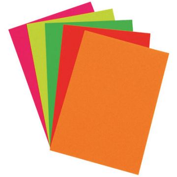 A4 Fluorescent Card Assorted Pack of 50
