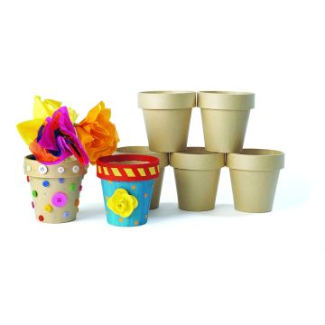 Decorate Your Own Papier-Mache Flowerpots Pack of 12