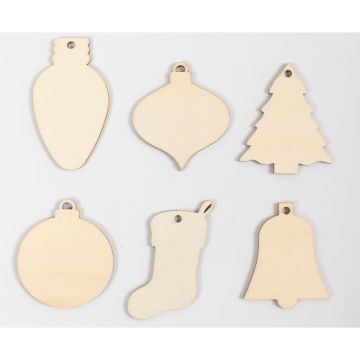 Wooden Christmas Ornaments Pack 90