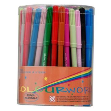 Coloured Fibre Pens Assorted Colours Pack of 100