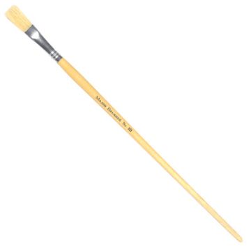Hog Bristle Long Handle Flat Paint Brushes Natural Pack of 10