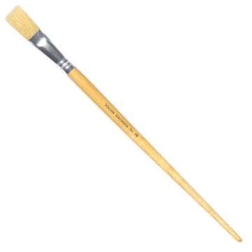 Hog Bristle Long Handle Flat Paint Brushes 18 Natural Pack of 10