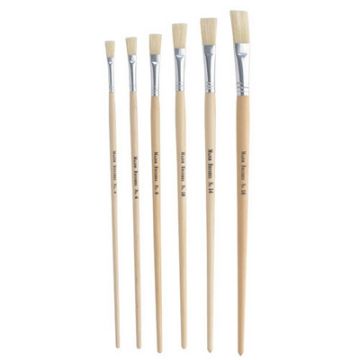 Hog Bristle Short Handle Flat Paint Brushes Natural Pack of 60