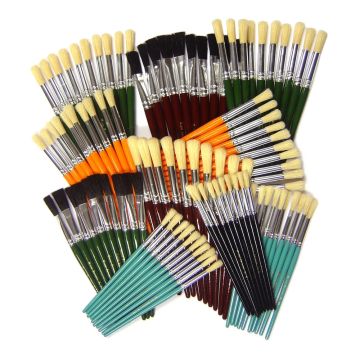 Hog Bristle Short Handle Assorted Brushes Pack of 100