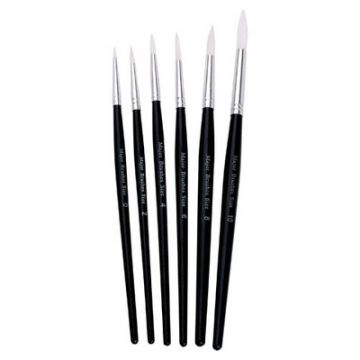 Synthetic Sable Paint Brushes No 10 Black Pack of 10