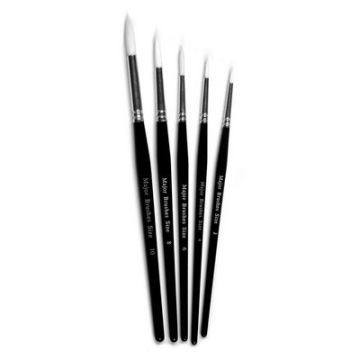 Synthetic Sable Paint Brushes No 6 Black Pack of 10