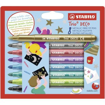 STABILO Trio Deco Metallic Felt Pens Pack 8