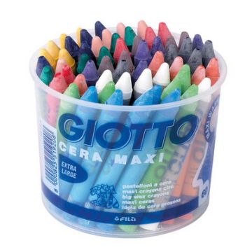 Giotto Maxi Wax Crayons Assorted Tub of 60