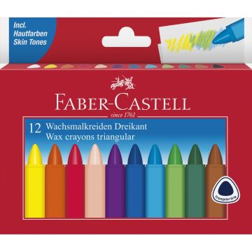 Faber-Castell Triangular Wax Crayons Pack of 12