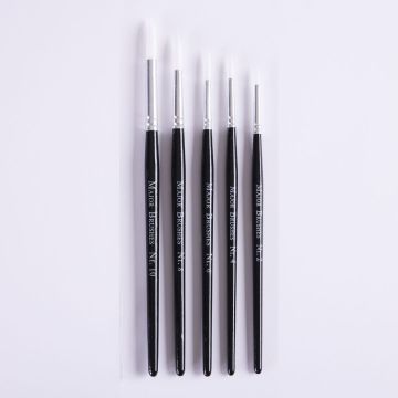 Synthetic Sable Paint Brushes Black Assorted Sizes Pack of 5