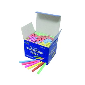 School Coloured Chalk Assorted Tub of 100