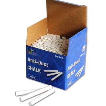 School Anti-Dust Chalk White Box of 100