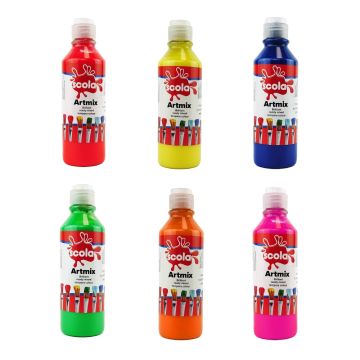 Ready Mixed Fluorescent Paint 600ml Pack of 6