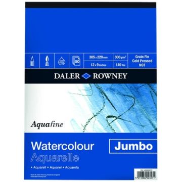 Jumbo Aquafine Watercolour Pad 12x9" White
