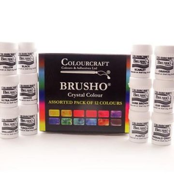 Brusho Crystal Watercolour Powder Assorted Pack of 12