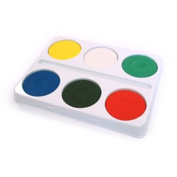 6 Well Palette with Watercolour Paint Blocks