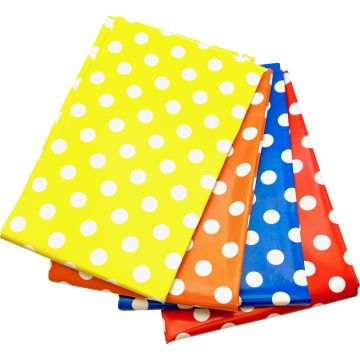 1.4 x 1.7m Colourful Spot Patterned Table Covers Pack of 4