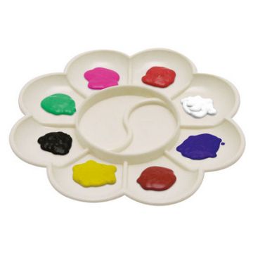 10 Well Small Plastic Flower Palette White