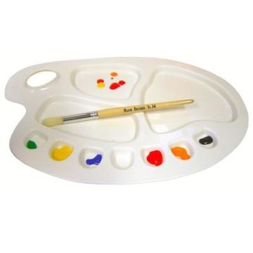 10 Well Kidney Shape Palette White