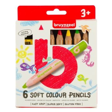Bruynzeel Soft Colouring Pencils Pack of 6