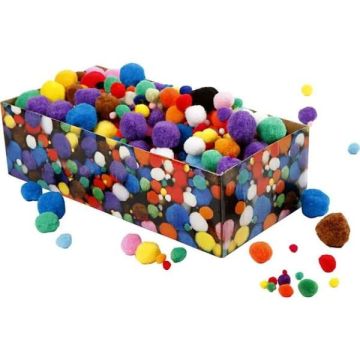 200g Assorted Pom Poms