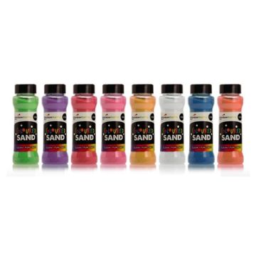 Bright Coloured Sand Shakers 220g Pack of 8