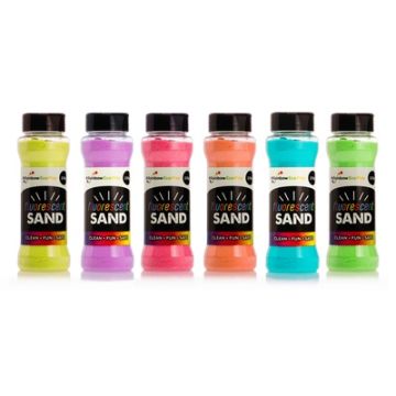 Fluorescent Sand Shakers 220g Pack of 6