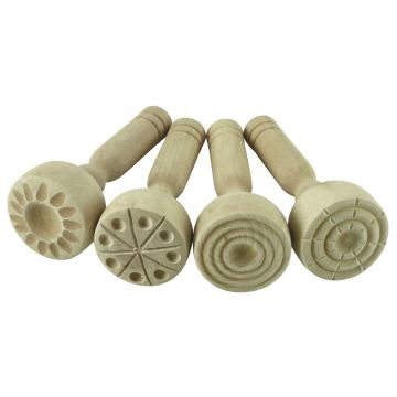 Wooden Dough Stampers Pack of 4
