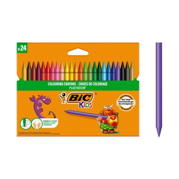 BIC Plastidecor Crayons Assorted Colours Pack of 24