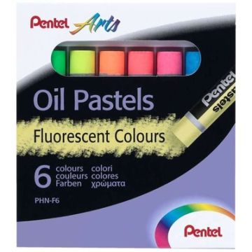 Pentel Arts Fluorescent Oil Pastels Pack of 6