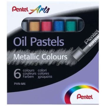 Pentel Arts Metallic Oil Pastels Pack of 6